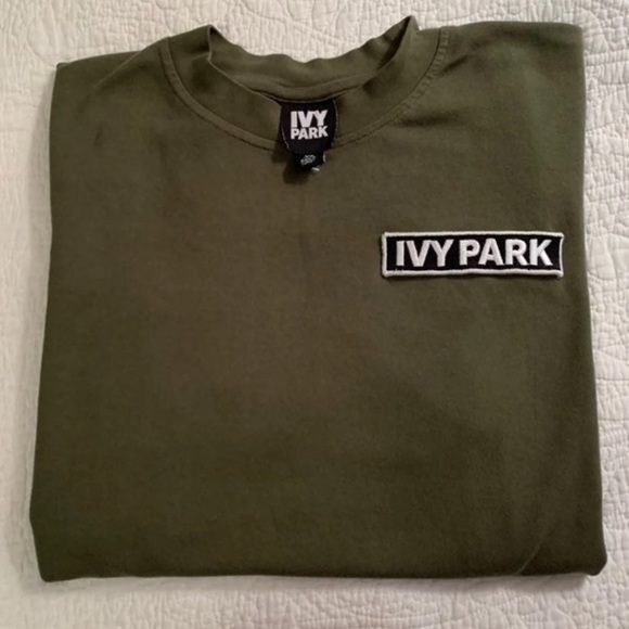 Ivy Park Oversized Olive Green T Shirt - Picture 2 of 7